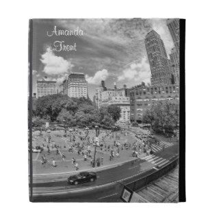 Union Square NYC Above, B&W, Fish Eye View iPad Cases