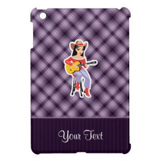 Purple Cowgirl with Guitar iPad Mini Covers