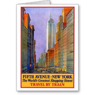 Fifth Avenue   Vintage Travel Poster New York City Cards