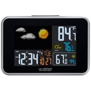 La Crosse Technology 6 in. Black Wireless Color Weather Station with USB Charge Port 308 145B
