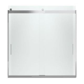 KOHLER Levity 59 5/8 in. W x 62 in. H Frameless Bypass Tub/Shower Door with Handle in Silver 706000 D3 SH