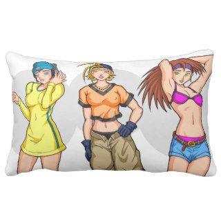 Anime Girl Triplets Pillow