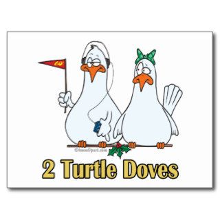 two turtle doves second 2nd day of christmas postcards