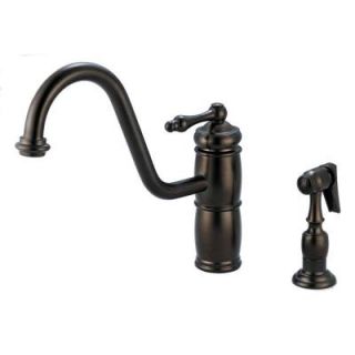 Artisan Premium Single Handle Side Sprayer Kitchen Faucet in Antique Bronze AF 420 AB