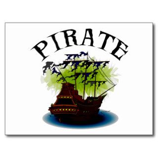 Pirate Ghost Ship Postcard