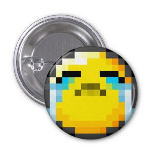 Crying Emoticon Pinback Button