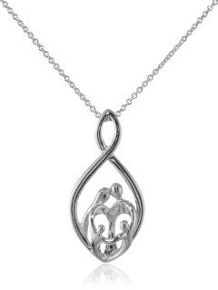 Sterling Silver Parents and Children Infinity Pendant Necklace, 18" Jewelry