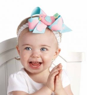 Mud Pie Baby Girls Newborn Chick Headband, Pink/Blue, One Size Clothing