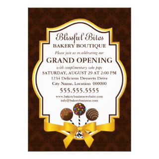Bakery Grand Opening Open House Promotional Custom Invites