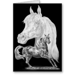 Arabian Horses Montage Drawing by Kelli Swan Greeting Card