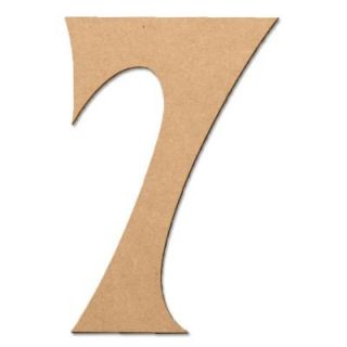 Design Craft MIllworks 8 in. MDF Wavy Wood Number (7) 47321