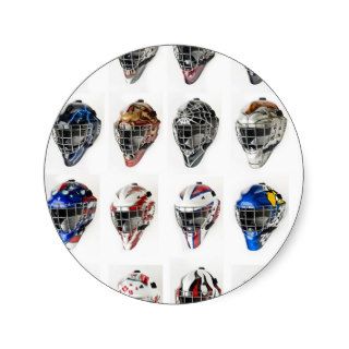 Hockey Masks Round Stickers