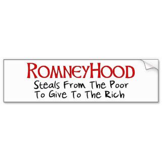 Romney Hood Bumper Stickers