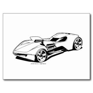 Hot Wheels Classic Black and White Race Car Post Cards