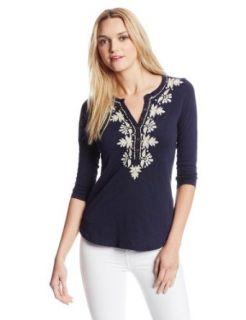 Lucky Brand Women's Emily Embroidered Henley