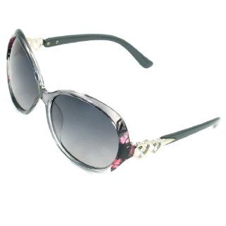 Women Gray Clear Full Frame Arrow Through Dual Heart Temple Polarized Sunglasses  Sports Fan Sunglasses  Sports & Outdoors