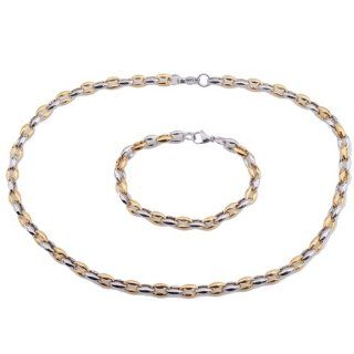 Topearl 304 Stainless Steel Figure 8 Chunky Necklace & Bracelet Jewelry Jewelry
