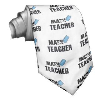 Funny Math Teacher Blue Eraser Necktie