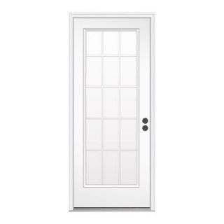 Premium 15 Lite Primed Steel Entry Door with Brickmold THDJW166500447