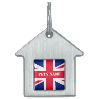 Union Jack British Flag UK ID Name Pet ID Tags