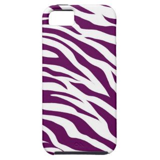 Trendy Purple White Zebra Stripe Wild Animal Print iPhone 5 Covers