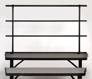3  Tier Tubular Steel Back Rail for Tapered Risers (Backrail for 4 Level)   Classroom Furniture And Accessories