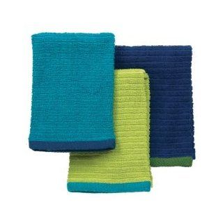 Ritz Solid Cotton 16 by 18 Inch Bar Mop Towel, Assorted Blue/Green, 3 Pack   Cleaning Dust Cloths