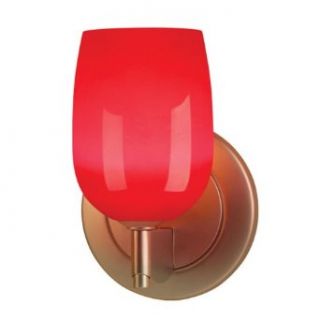 Queeny LED Sconce w Red Glossy Glass (Bronze)   Wall Sconces  