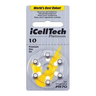 iCelltech Size 10 Hearing Aid Batteries (6 Batteries) 