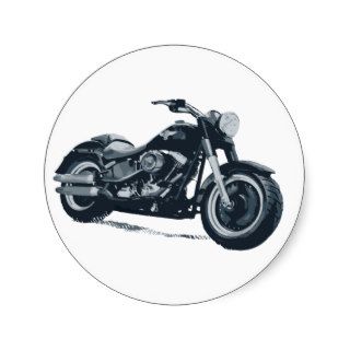Every Boy loves a Fat Blue American Motorcycle Sticker