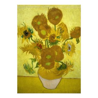 Van Gogh Sunflowers (F458) Vintage Fine Art Custom Announcements