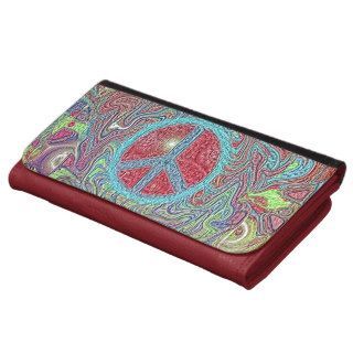 Psychedelic Groovy Trippy Peace Sign Women's Wallet