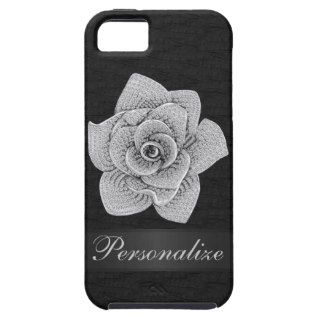 Faux Diamond Flower Black Personalized iPhone 5 iPhone 5 Covers