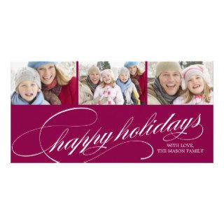 8 x 4 Happy Holidays  Photo Holiday Card Customized Photo Card