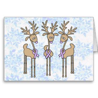 Lavender Ribbon Reindeer   All Cancers Greeting Cards