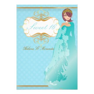 Sweet 16/ princess/polka dots custom invitations