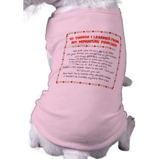 Funny Things I Learned My Miniature Pinscher Dog Shirt