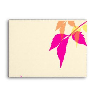 Fall foliage in hot pink/ fall wedding invitations envelope