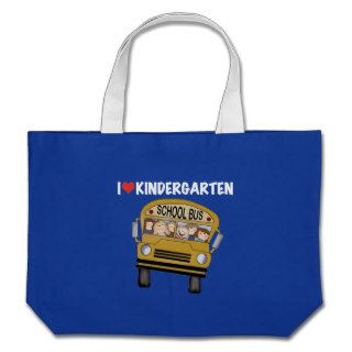 School Bus Love Kindergarten Canvas Bags