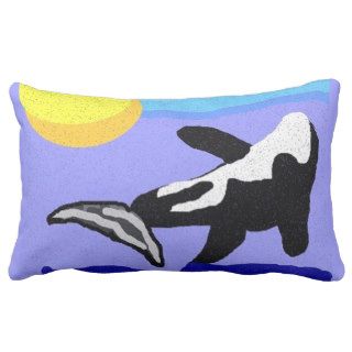 Killer Whale with the sun throw pillow