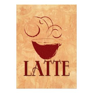 Red Latte Coffee Cup Invitations