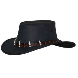 Barmah Hats Outback Crocodile Leather Hat at  Mens Clothing store