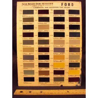 1942, 1946, 1947, 1948, 1949 HUDSON Paint Colors Chip Page Hudson Motor Car Company Books