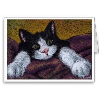 I'll get ya   tuxedo kitten by Tanya Bond Greeting Cards