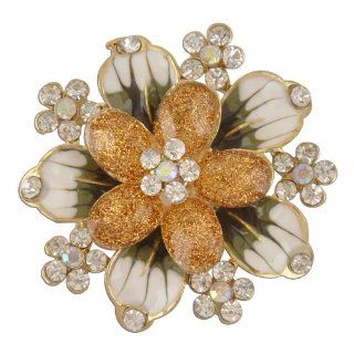 Traditional Orange Flower Brooch Jewelry