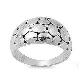 Polished Sterling Silver Turtle Shell Dome Ring Jewelry
