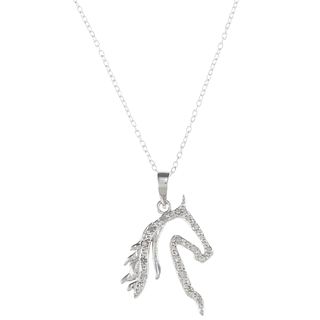 Sterling Silver 1/10ct TDW Horse Necklace Diamond Necklaces