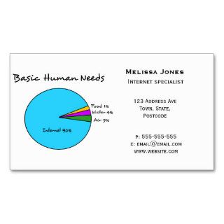 Funny Basic Human Needs for computer enthusiasts Business Cards