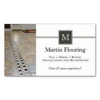 Tile flooring custom monogram business card