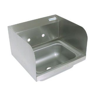 BK Resource BKHS W 1420 SS P Hand Sink w/ BKF W 3G Faucet and Side Splash Bowl Size 14" x 10" x 5" NSF Single Bowl Sinks